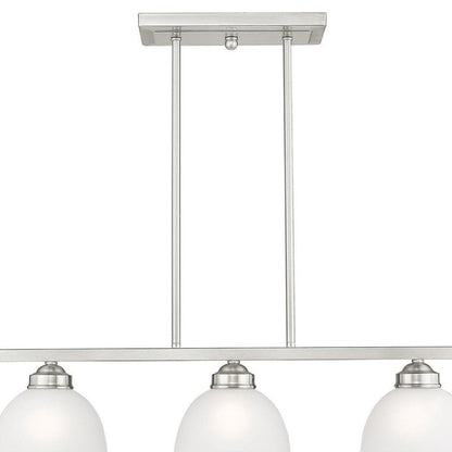 Nickel Three Light Metal Dimmable Chandelier With Shades HomeRoots