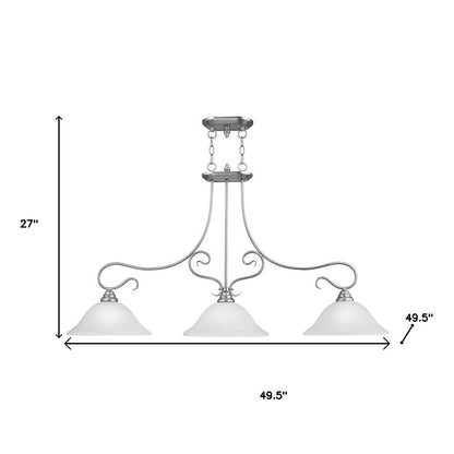 Nickel Three Light Metal Dimmable Chandelier With Shades HomeRoots