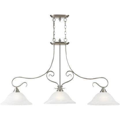 Nickel Three Light Metal Dimmable Chandelier With Shades HomeRoots