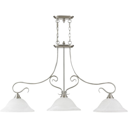 Nickel Three Light Metal Dimmable Chandelier With Shades HomeRoots