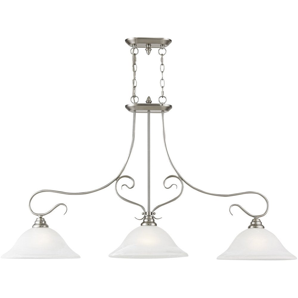 Nickel Three Light Metal Dimmable Chandelier With Shades HomeRoots