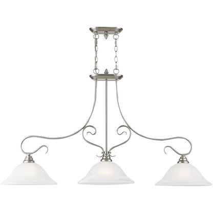 Nickel Three Light Metal Dimmable Chandelier With Shades HomeRoots