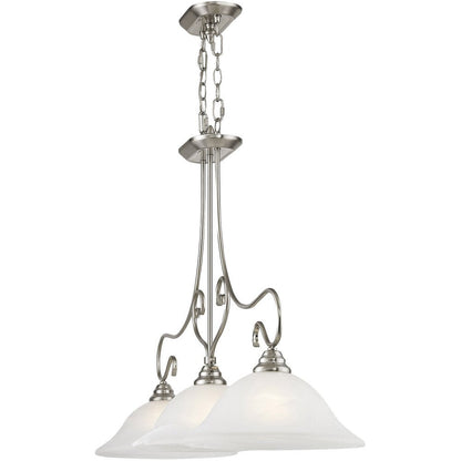 Nickel Three Light Metal Dimmable Chandelier With Shades HomeRoots