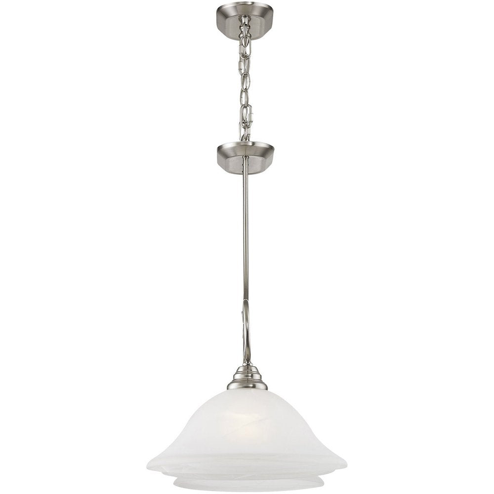 Nickel Three Light Metal Dimmable Chandelier With Shades HomeRoots