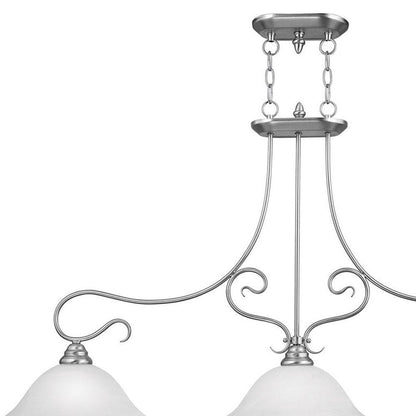Nickel Three Light Metal Dimmable Chandelier With Shades HomeRoots