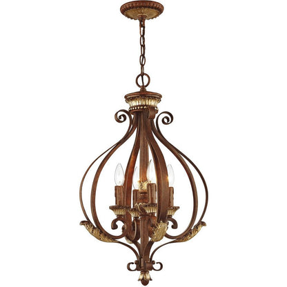 Bronze Four Light Metal Dimmable Chandelier With Shades HomeRoots