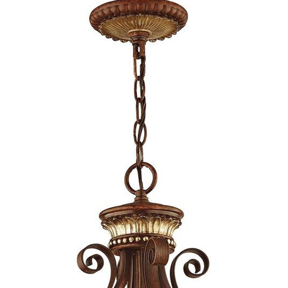 Bronze Four Light Metal Dimmable Chandelier With Shades HomeRoots