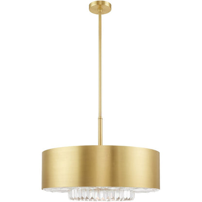 Brass Six Light Metal Dimmable Chandelier With Shades HomeRoots