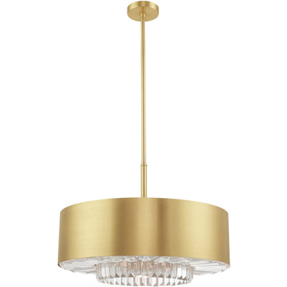 Brass Six Light Metal Dimmable Chandelier With Shades HomeRoots