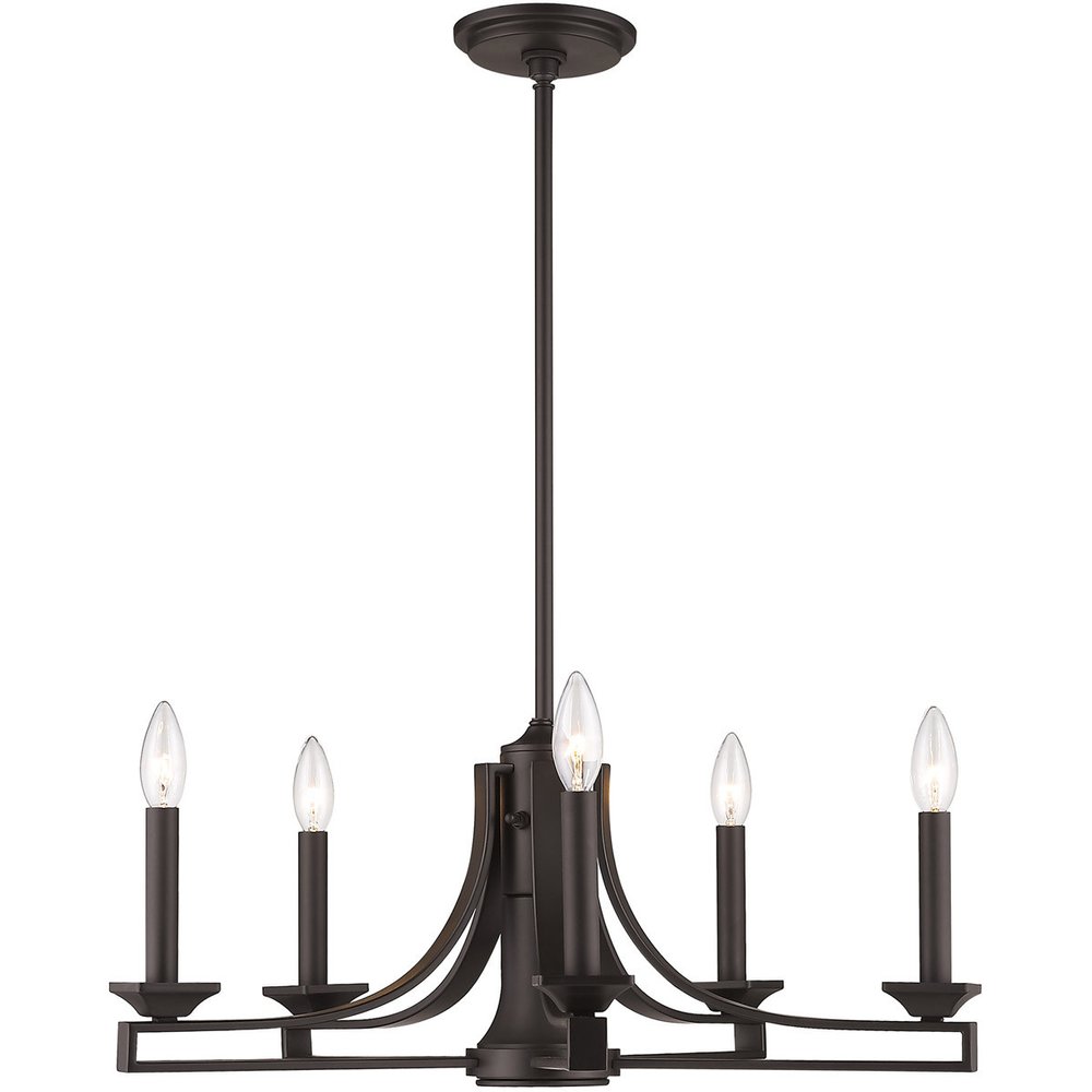 Bronze Six Light Metal Dimmable Chandelier With Shades HomeRoots