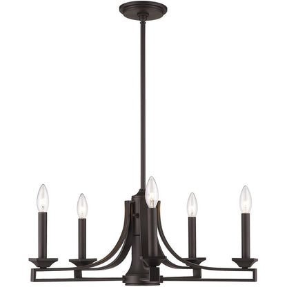 Bronze Six Light Metal Dimmable Chandelier With Shades HomeRoots