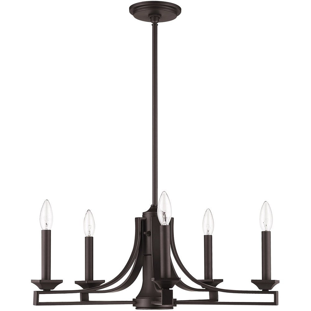 Bronze Six Light Metal Dimmable Chandelier With Shades HomeRoots