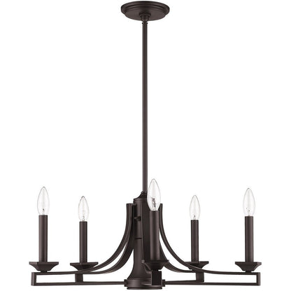 Bronze Six Light Metal Dimmable Chandelier With Shades HomeRoots