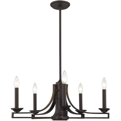 Bronze Six Light Metal Dimmable Chandelier With Shades HomeRoots