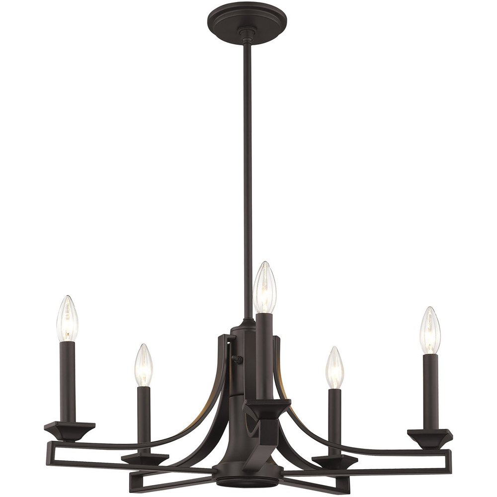 Bronze Six Light Metal Dimmable Chandelier With Shades HomeRoots
