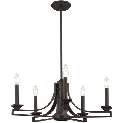 Bronze Six Light Metal Dimmable Chandelier With Shades HomeRoots