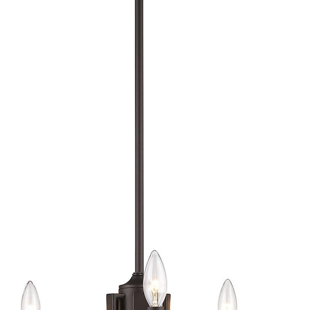Bronze Six Light Metal Dimmable Chandelier With Shades HomeRoots