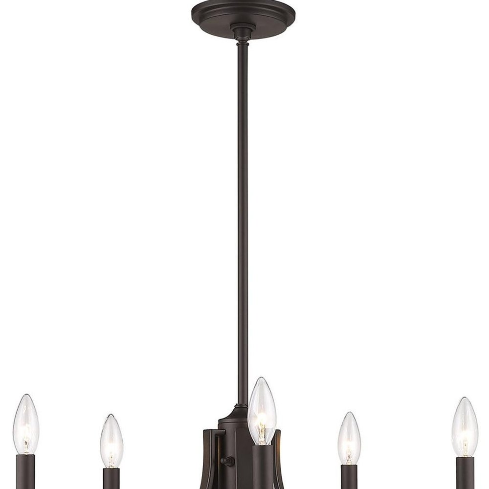 Bronze Six Light Metal Dimmable Chandelier With Shades HomeRoots
