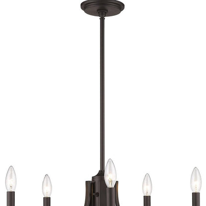 Bronze Six Light Metal Dimmable Chandelier With Shades HomeRoots