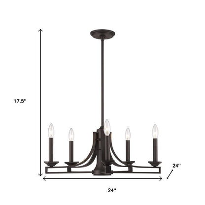 Bronze Six Light Metal Dimmable Chandelier With Shades HomeRoots
