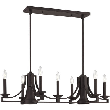 Bronze Nine Light Metal Dimmable Chandelier With Shades HomeRoots
