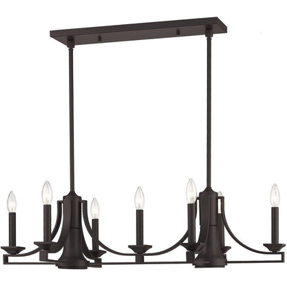 Bronze Nine Light Metal Dimmable Chandelier With Shades HomeRoots