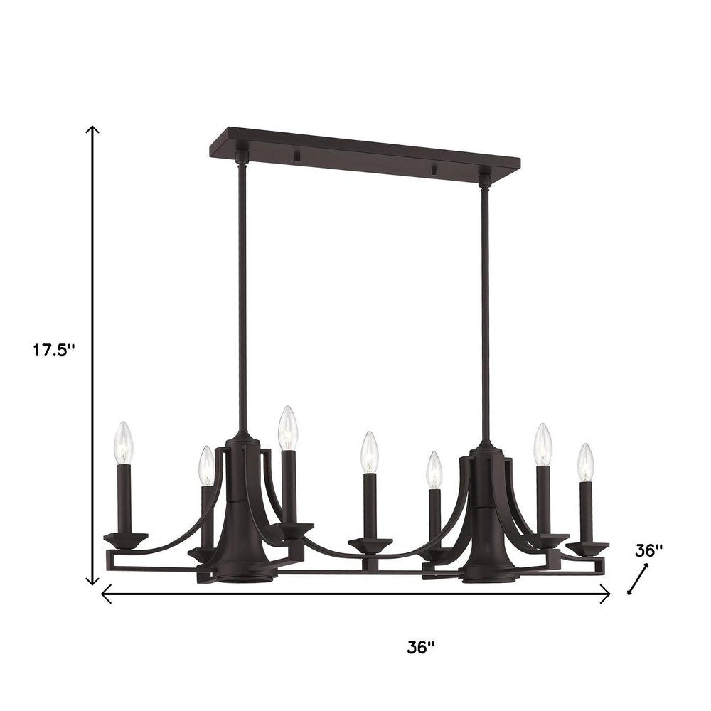 Bronze Nine Light Metal Dimmable Chandelier With Shades HomeRoots