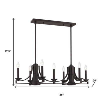 Bronze Nine Light Metal Dimmable Chandelier With Shades HomeRoots