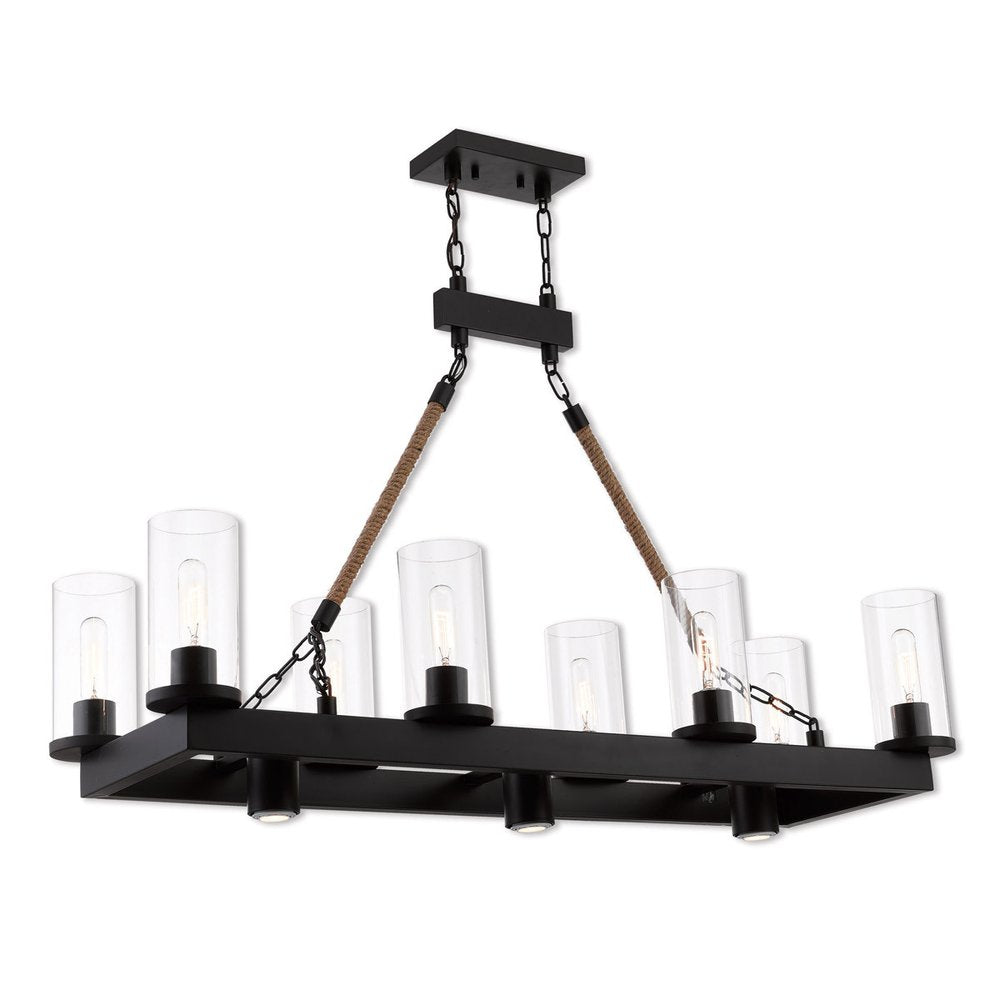 Bronze Eleven Light Metal Dimmable Chandelier With Shades HomeRoots