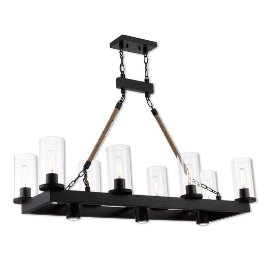 Bronze Eleven Light Metal Dimmable Chandelier With Shades HomeRoots