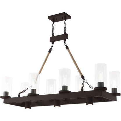 Bronze Eleven Light Metal Dimmable Chandelier With Shades HomeRoots