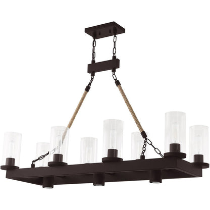 Bronze Eleven Light Metal Dimmable Chandelier With Shades HomeRoots