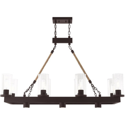 Bronze Eleven Light Metal Dimmable Chandelier With Shades HomeRoots