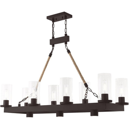 Bronze Eleven Light Metal Dimmable Chandelier With Shades HomeRoots