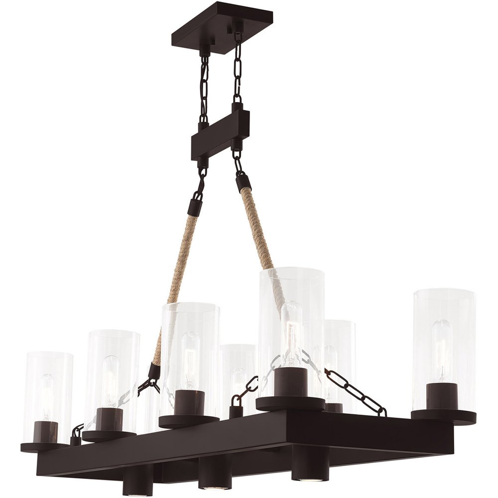 Bronze Eleven Light Metal Dimmable Chandelier With Shades HomeRoots
