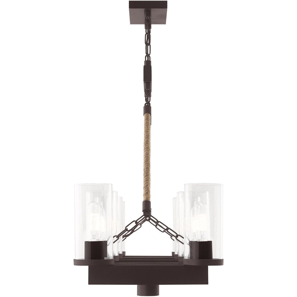 Bronze Eleven Light Metal Dimmable Chandelier With Shades HomeRoots