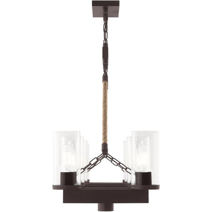 Bronze Eleven Light Metal Dimmable Chandelier With Shades HomeRoots