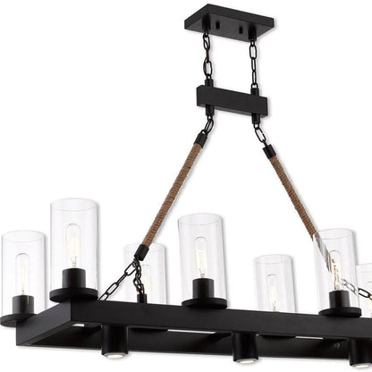 Bronze Eleven Light Metal Dimmable Chandelier With Shades HomeRoots