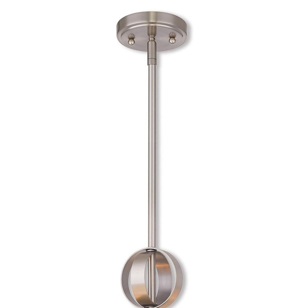 Nickel Five Light Metal Dimmable Chandelier With Shades HomeRoots