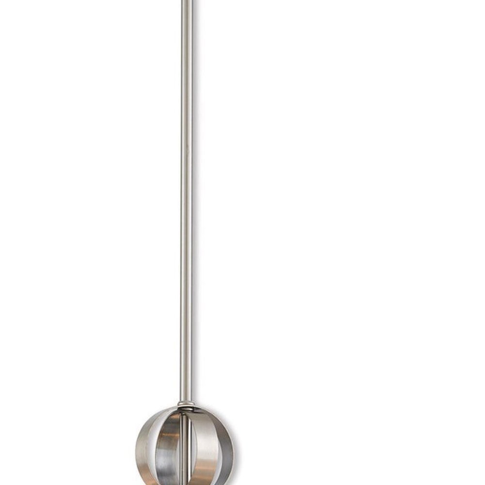 Nickel Six Light Metal Dimmable Chandelier With Shades HomeRoots