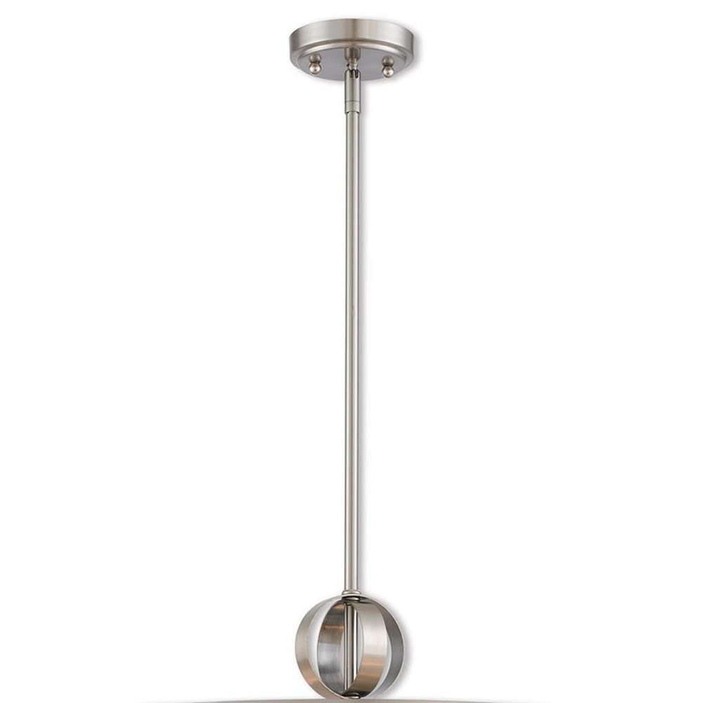 Nickel Six Light Metal Dimmable Chandelier With Shades HomeRoots