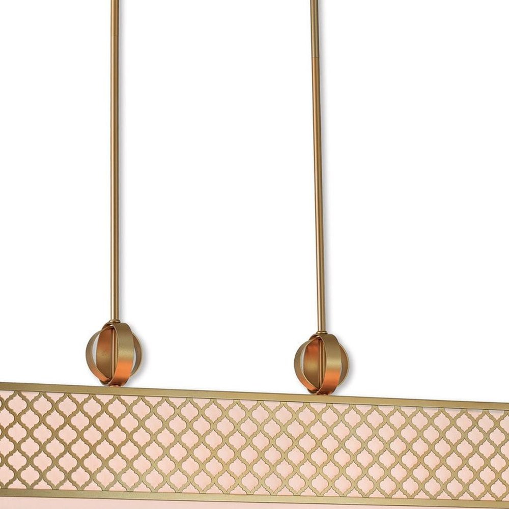 Gold And Off White Nine Light Metal Dimmable Chandelier With Shades HomeRoots