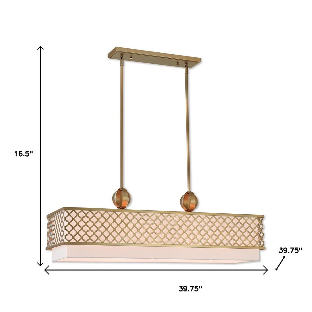 Gold And Off White Nine Light Metal Dimmable Chandelier With Shades HomeRoots