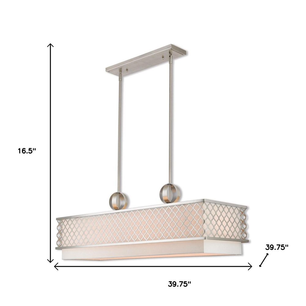 Nickel Nine Light Metal Dimmable Chandelier With Shades HomeRoots