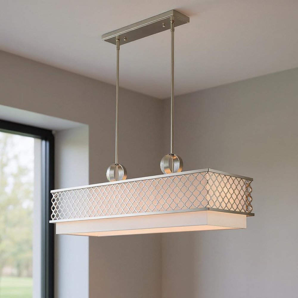Nickel Nine Light Metal Dimmable Chandelier With Shades HomeRoots
