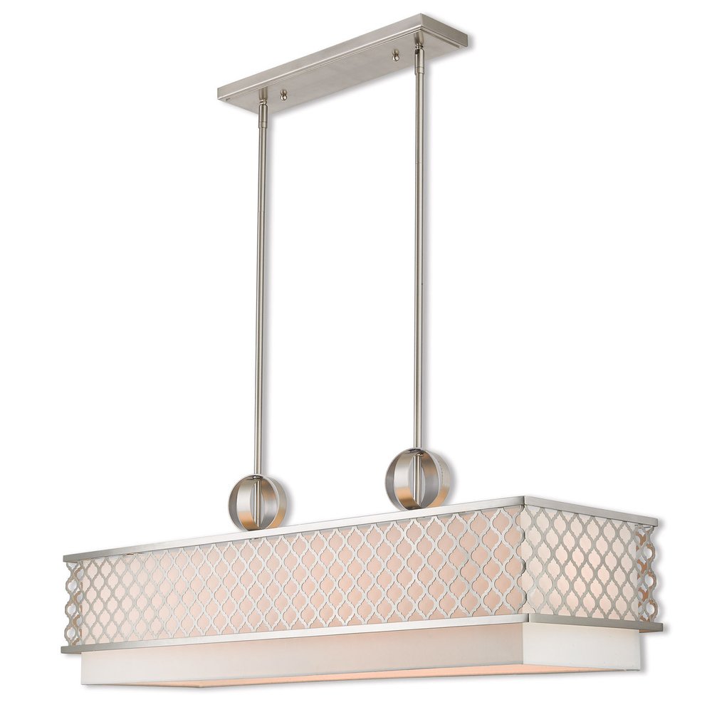 Nickel Nine Light Metal Dimmable Chandelier With Shades HomeRoots