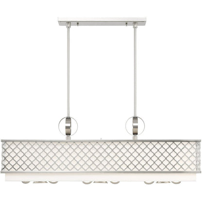Nickel Nine Light Metal Dimmable Chandelier With Shades HomeRoots