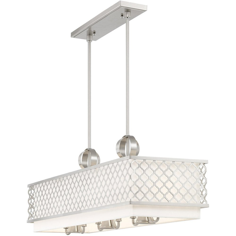 Nickel Nine Light Metal Dimmable Chandelier With Shades HomeRoots