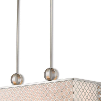 Nickel Nine Light Metal Dimmable Chandelier With Shades HomeRoots