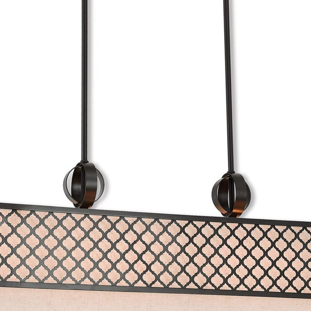 Bronze Nine Light Metal Dimmable Chandelier With Shades HomeRoots